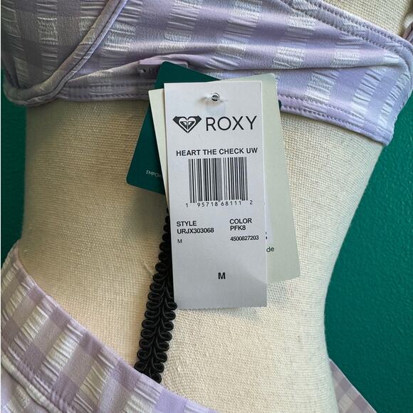 Roxy Heart The Check Lavender Gingham Checker Bikini M/XL NWT - Picture 6 of 12